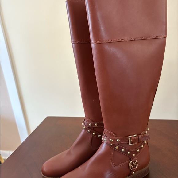 Michael Kors Shoes - Michael Kors Women's Studded Brown Over the Knee Boots
